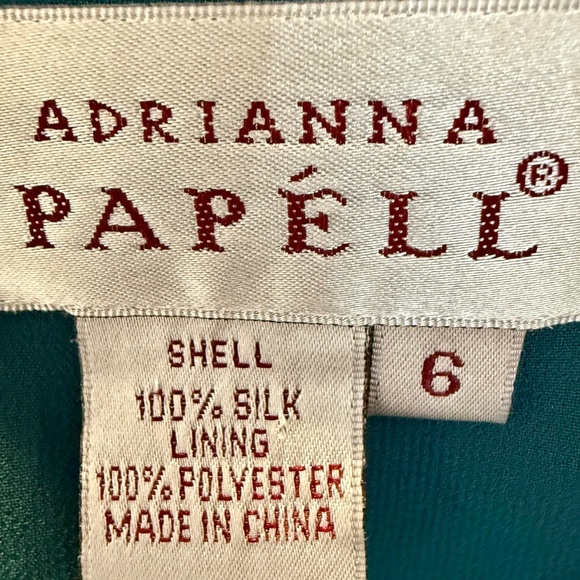 Size 6/Vintage Emerald Green Silk Dress with Sequins - Picture 8 of 8